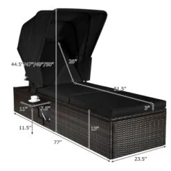 Costway 2PCS Patio Rattan Lounge Chair Chaise Cushion Canopy Adjustable Tea Table Black/White/Turquoise 14 Costway 2PCS Patio Rattan Lounge Chair Chaise Cushion Canopy Adjustable Tea Table Black/White/Turquoise -Costway GUEST 007220eb bb4d 4061 a5b2 fd2b393b7f4e