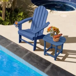 Costway 2 PCS Patio Adirondack Chair Side Table HDPE Weather Resistant Cup Holder Navy/White -Costway GUEST 008eabfe 7686 4940 a5e4 9f6765a0b7df