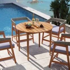 Costway 5 Piece Patio Dining Set Outdoor Solid Wood Furniture With Rattan Backrest 15 Costway 5 Piece Patio Dining Set Outdoor Solid Wood Furniture With Rattan Backrest -Costway GUEST 0096874c 42c9 4777 8934 a789017e8da6