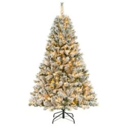 Costway 6 FT/7FT/8FT Pre-Lit Christmas Tree 3-Minute Quick Shape Flocked Decor With 300/450/600 LED Lights 23 Costway 6 FT/7FT/8FT Pre-Lit Christmas Tree 3-Minute Quick Shape Flocked Decor With 300/450/600 LED Lights -Costway GUEST 00ceca5d 26b5 4974 b05d 99ea091ef956