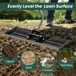 Costway Lawn Leveling Rake 30" X 10" Heavy Duty Level Lawn Tool For Garden Backyard/Lawn Green/Black/Silver -Costway GUEST 00dff37c a954 4096 9440 d54fa6eb53a0