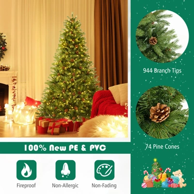 Costway 6 FT Pre-Lit Christmas Tree 3-Minute Quick Shape With Quick Power Connector Timer 9 Costway 6 FT Pre-Lit Christmas Tree 3-Minute Quick Shape With Quick Power Connector Timer - Image 7