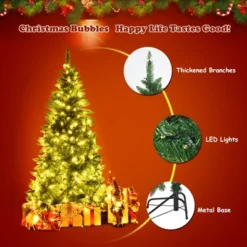 Costway 6ft Pre-lit PVC Artificial Half Christmas Tree 250 LED Lights -Costway GUEST 013833ca c9a1 486a 8ae3 ebde352c4b4f