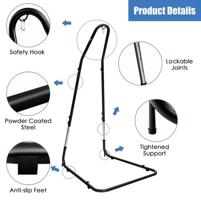Costway Patio Adjustable 77" To 93" Hammock Chair Stand Hanging Chair Stand 8 Costway Patio Adjustable 77" To 93" Hammock Chair Stand Hanging Chair Stand - Image 6