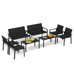Costway 4 PCS Outdoor Wicker Patio Furniture Set With Heavy-Duty Galvanized Metal Frame Mix Brown/Black -Costway GUEST 01b8b945 fd95 4091 b5bf 861498e417a8