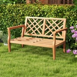Costway 2-Person Outdoor Garden Bench With Comfy Armrests And Backrest Teak Wood 15 Costway 2-Person Outdoor Garden Bench With Comfy Armrests And Backrest Teak Wood -Costway GUEST 01bc936e 3709 495e ad76 061b401d7b90