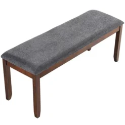 Costway Dining Bench Upholstered Entryway Bench Footstool Kitchen W/ Wood Legs -Costway GUEST 01fbfc74 d988 4b69 aa16 b40bf338b7cc