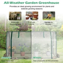 Costway 47.5''x 21.5''x 24''Portable Mini Greenhouse With 2 Zipper Doors & Ground Stakes -Costway GUEST 0204e62e d359 4575 938c c810993624aa