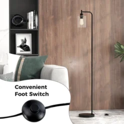 Costway Industrial Floor Lamp With Hanging Glass Lampshade And Foot Switch Modern -Costway GUEST 028e39b5 a625 44ac b9a0 8ec8059be416