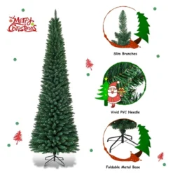 Costway 5'/6'/7'/8' /9' PVC Artificial Pencil Christmas Tree Slim Green 23 Costway 5'/6'/7'/8' /9' PVC Artificial Pencil Christmas Tree Slim Green -Costway GUEST 03a21ac2 9861 4123 b37b 2425794a0c14