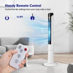 Costway Portable 48'' Tower Fan 80° Oscillating Bladeless Fan With Remote & LED Control -Costway GUEST 03d88271 e520 4e0a b2a0 ca6a937432d4