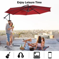 Costway 10' Hanging Umbrella Patio Sun Shade Offset Outdoor Market W/t Cross Base Burgundy 13 Costway 10' Hanging Umbrella Patio Sun Shade Offset Outdoor Market W/t Cross Base Burgundy -Costway GUEST 03fd53ee 500b 4d37 ba53 2ddd4bc83e0a