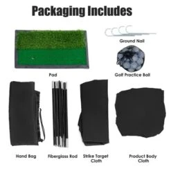 Costway Portable 10' Golf Practice Set Golf Hitting Net Cage W Target Bag Ball Grass Mat -Costway GUEST 0495f510 36f1 42fa 913e 405bd4e0a6df