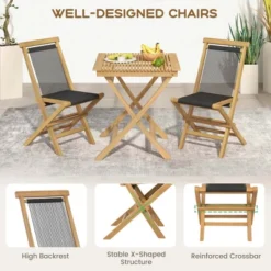 Costway 2/4 PCS Patio Folding Chairs With Woven Rope Seat & Back Indonesia Teak Wood For Porch Natural&Black 20 Costway 2/4 PCS Patio Folding Chairs With Woven Rope Seat & Back Indonesia Teak Wood For Porch Natural&Black -Costway GUEST 04a3f1ef 19dc 4c75 b66e 3408695229c6