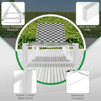 Costway Patio Lounge Chair Chaise Adjustable Reclining Chair Garden Deck Wheel 9 Costway Patio Lounge Chair Chaise Adjustable Reclining Chair Garden Deck Wheel - Image 8