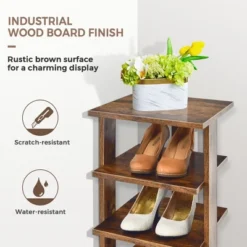 Costway 7-Tier Shoe Rack Free Standing Shelf Storage Tower Rustic Brown 14 Costway 7-Tier Shoe Rack Free Standing Shelf Storage Tower Rustic Brown -Costway GUEST 0556165c 1edf 4b6a bae2 71fc9b876076