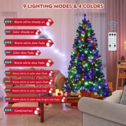 Costway 7ft Pre-lit Hinged Christmas Tree W/ Remote Control & 9 Lighting Modes -Costway GUEST 066cc7c8 b54a 41dd 99fb 9faf3e2af989