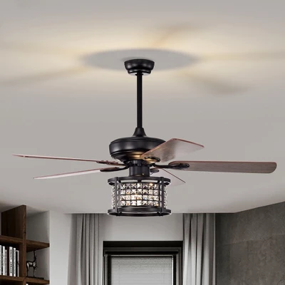 Costway 52'' Ceiling Fan With Light Reversible Crystal Ceiling Fan Lamp W/Remote Control 10 Costway 52'' Ceiling Fan With Light Reversible Crystal Ceiling Fan Lamp W/Remote Control - Image 8