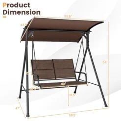 Costway Patio Porch Swing Glider 2 Seat Soft Cushion Adjustable Canopy Outdoor Garden 12 Costway Patio Porch Swing Glider 2 Seat Soft Cushion Adjustable Canopy Outdoor Garden -Costway GUEST 0676dfea ed6b 48b0 a65b 411ece3ba39c