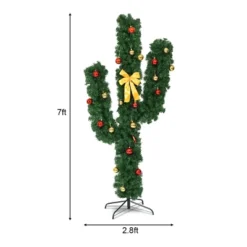 Costway Pre-Lit Cactus Christmas Tree 7Ft LED Lights Ball Ornaments 15 Costway Pre-Lit Cactus Christmas Tree 7Ft LED Lights Ball Ornaments -Costway GUEST 068c7cfd 0248 4fbb 94a1 2858caf5d21e