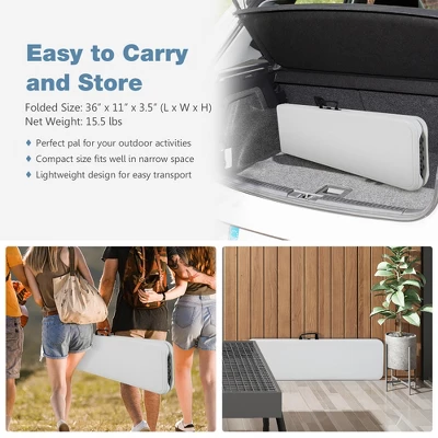 Costway 6 FT Portable Folding Bench Outdoor Picnic Bench 550 Lbs Limited For Dining 10 Costway 6 FT Portable Folding Bench Outdoor Picnic Bench 550 Lbs Limited For Dining - Image 8