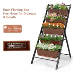 Costway 2PCS 5-Tier Vertical Raised Garden Bed Elevated Planter 5 Container Box -Costway GUEST 06b394e8 23b8 4f3f 8406 d2065873f5ea