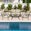 Costway 4 PCS Patio Furniture Set Cushion Sofa Loveseat Sectional Garden Deck Poolside -Costway GUEST 06cd1a19 bc0a 4d4b 8888 5725b40d6e53