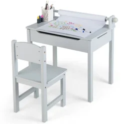 Costway Toddler Craft Table & Chair Set Kids Art Crafts Table WithPaper Roll Holder Grey/White 22 Costway Toddler Craft Table & Chair Set Kids Art Crafts Table WithPaper Roll Holder Grey/White -Costway GUEST 06ee0f4a 4d39 4b89 b592 d33d5f1b545d