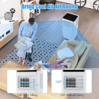 Costway 8000 BTU Portable Air Conditioner Cools Up To 250 Sq.Ft With Fan & Dehumidifier 5000 BTU(8000BTU ASHRAE) 5 Costway 8000 BTU Portable Air Conditioner Cools Up To 250 Sq.Ft With Fan & Dehumidifier 5000 BTU(8000BTU ASHRAE) - Image 3