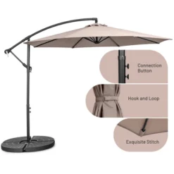 Costway 10 FT Patio Offset Umbrella W/8 Ribs Cross Base Tilt -Costway GUEST 07b6cfca 943d 4402 a721 b8f2240f7d00