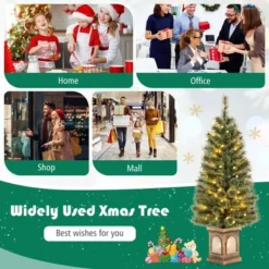 Costway 4 FT Pre-Lit Potted Christmas Tree Pine Needles 3 Dynamic Modes Remote Control -Costway GUEST 081dfba1 e140 4b12 9ddf e913a5fae551