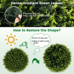 Costway 2 PCS 18"/20" Artificial Cedar Topiary Balls Sun-protective Round Greenery Bushes -Costway GUEST 082a7abc 6b86 42b8 bdaa e202f86564b2