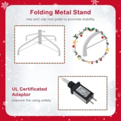 Costway 7 FT Flocked Artificial Christmas Tree Hinged With 500 LED Lights 1200 Branch Tips -Costway GUEST 082df1b0 deec 4224 be6e 2eb2c7a1af0c