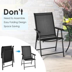 Costway 4PCS Patio Folding Dining Chairs Portable Camping Armrest Garden Black 17 Costway 4PCS Patio Folding Dining Chairs Portable Camping Armrest Garden Black -Costway GUEST 083cac60 fb9d 49f1 8fe4 2f99ee3bcc6f