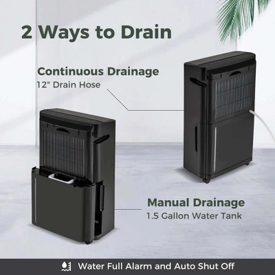 Costway 4500 Sq. Ft Dehumidifier For Basement With 4 Modes 3-Color Indicator 24H Timer 7 Costway 4500 Sq. Ft Dehumidifier For Basement With 4 Modes 3-Color Indicator 24H Timer - Image 5