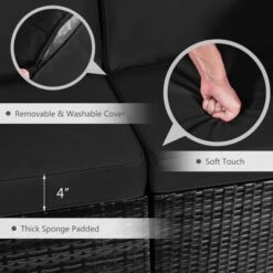 Costway 7PCS Patio Rattan Furniture Set Fire Pit Table Cover Glass Top Cushion Off WhiteBlackNavyRedTurquoise 16 Costway 7PCS Patio Rattan Furniture Set Fire Pit Table Cover Glass Top Cushion Off WhiteBlackNavyRedTurquoise -Costway GUEST 09fcedb5 c1aa 4fdb b936 f63bc92cadc3