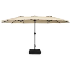 Costway 15 Ft Patio Double Sided Umbrella Outdoor Market Umbrella BeigeTanOrangeBurgundy -Costway GUEST 0a044dcd d422 4405 8770 49560e114693
