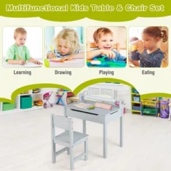 Costway Toddler Craft Table & Chair Set Kids Art Crafts Table WithPaper Roll Holder Grey/White 18 Costway Toddler Craft Table & Chair Set Kids Art Crafts Table WithPaper Roll Holder Grey/White -Costway GUEST 0a5fae68 5e04 4877 a2bd 69bb1fefbf4d