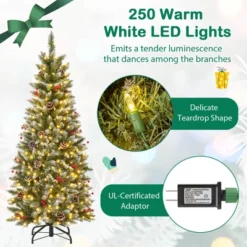 Costway 5 FT Pre-Lit Artificial Christmas Tree With 408 Snowy Branch Tips 250 LED Lights -Costway GUEST 0a9d56d4 8938 4605 b88b 903693adff6d