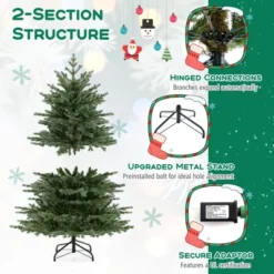 Costway 5 FT Artificial Christmas Tree With 1426 Lush PVC & PE Tips 200 LED Lights -Costway GUEST 0abb22c8 ba85 464a 933c 03683587e57c