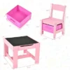 Costway 3 In 1 Wood Activity Table Chair Set W/Storage Box Pink