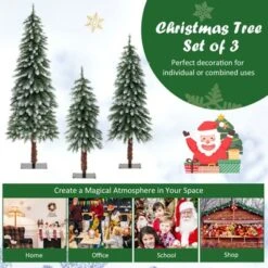 Costway Pre-Lit Christmas Tree Set Of 3 Slim Artificial Lighted Xmas Decoration 3/4/5 FT -Costway GUEST 0b01e5f7 8bd3 4b5d b98e 5ff8ea7eac5b