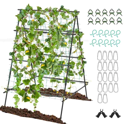 Costway Cucumber Trellis For Plant Climbing Foldable Garden Tunnel Trellis With Plastic Coated Tube 12 Costway Cucumber Trellis For Plant Climbing Foldable Garden Tunnel Trellis With Plastic Coated Tube - Image 10
