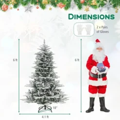 Costway 6/7/8 FT Snow Flocked Artificial Christmas Tree With 661/1119/1447 PVC & PE Tips 500/620/800 LED Lights -Costway GUEST 0b4af03f 1146 4e00 9deb 5f64d432847b