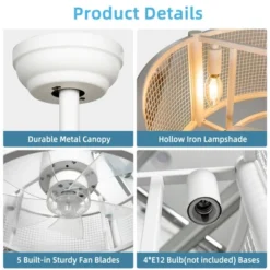 20'' Caged Bladeless Ceiling Fan With Light Reversible Motor & Remote Control -Costway GUEST 0b7d580f e5dd 42d7 855b a4ce0dfda8e5