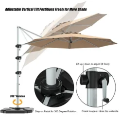 Costway 11' Patio Cantilever Offset Umbrella 360 Degrees Rotation Aluminum Tilt -Costway GUEST 0bde3b3a 1641 404c a4ab 1f6fa3a4babb