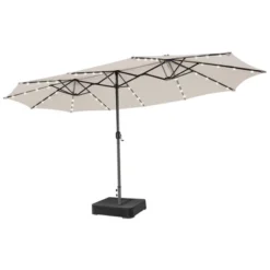 Costway Outdoor 15' Double-Sided Patio Umbrella 48 Solar LED Lights Crank & Base -Costway GUEST 0c0de638 c02a 42b2 a936 c3f1ba343e03