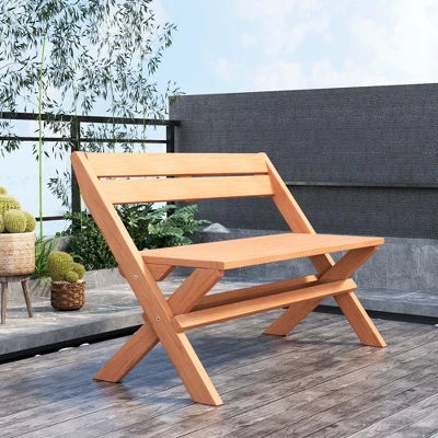 Costway Patio Folding Chair Solid Teak Wood Slatted Seat Natural Portable Outdoor 4 Costway Patio Folding Chair Solid Teak Wood Slatted Seat Natural Portable Outdoor - Image 2