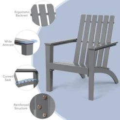 Costway 3PCS Patio Adirondack Chair Side Table Set Solid Wood Garden Deck Grey 17 Costway 3PCS Patio Adirondack Chair Side Table Set Solid Wood Garden Deck Grey -Costway GUEST 0c7118b1 ad7f 477b 8c6e 97f0bec2b426