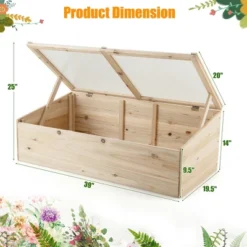 Costway Wooden Cold Frame Greenhouse Flower Planter Raised Plants Bed Protection -Costway GUEST 0c94eef9 241a 4b95 a474 4c114207be2c